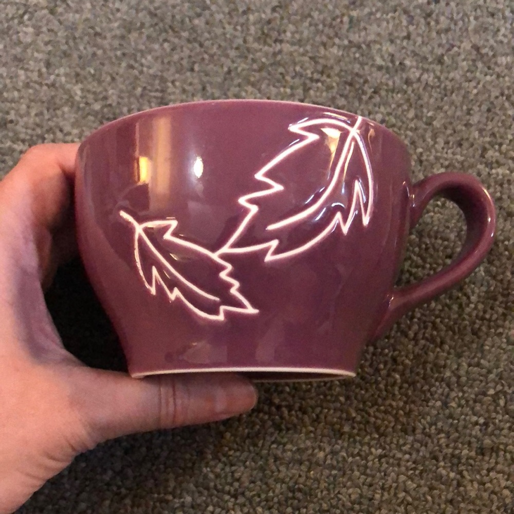 Purple fall autumn leaves small Starbucks mug tea cup 10oz